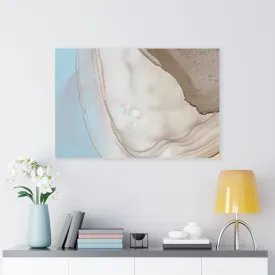 Abstract Canvas Art | White Grey Pastel Blue