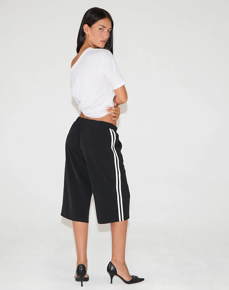 Benno Shorts in Black with White Side Stripe