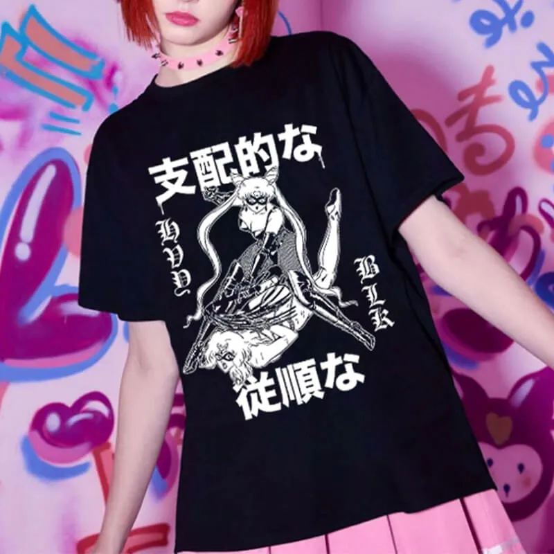 benpaolv HVY BLK Dark Sailor Moon T-Shirt Bondagecore