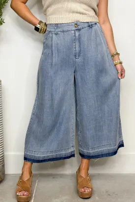 Denim Mineral Wash Wide Leg Pant *Final Sale*