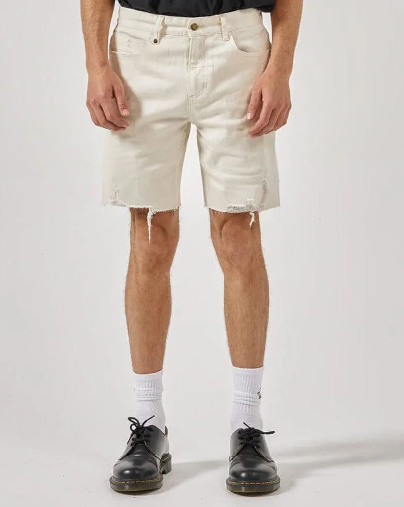 Destroyed Bones Denim Short  -  Heritage White