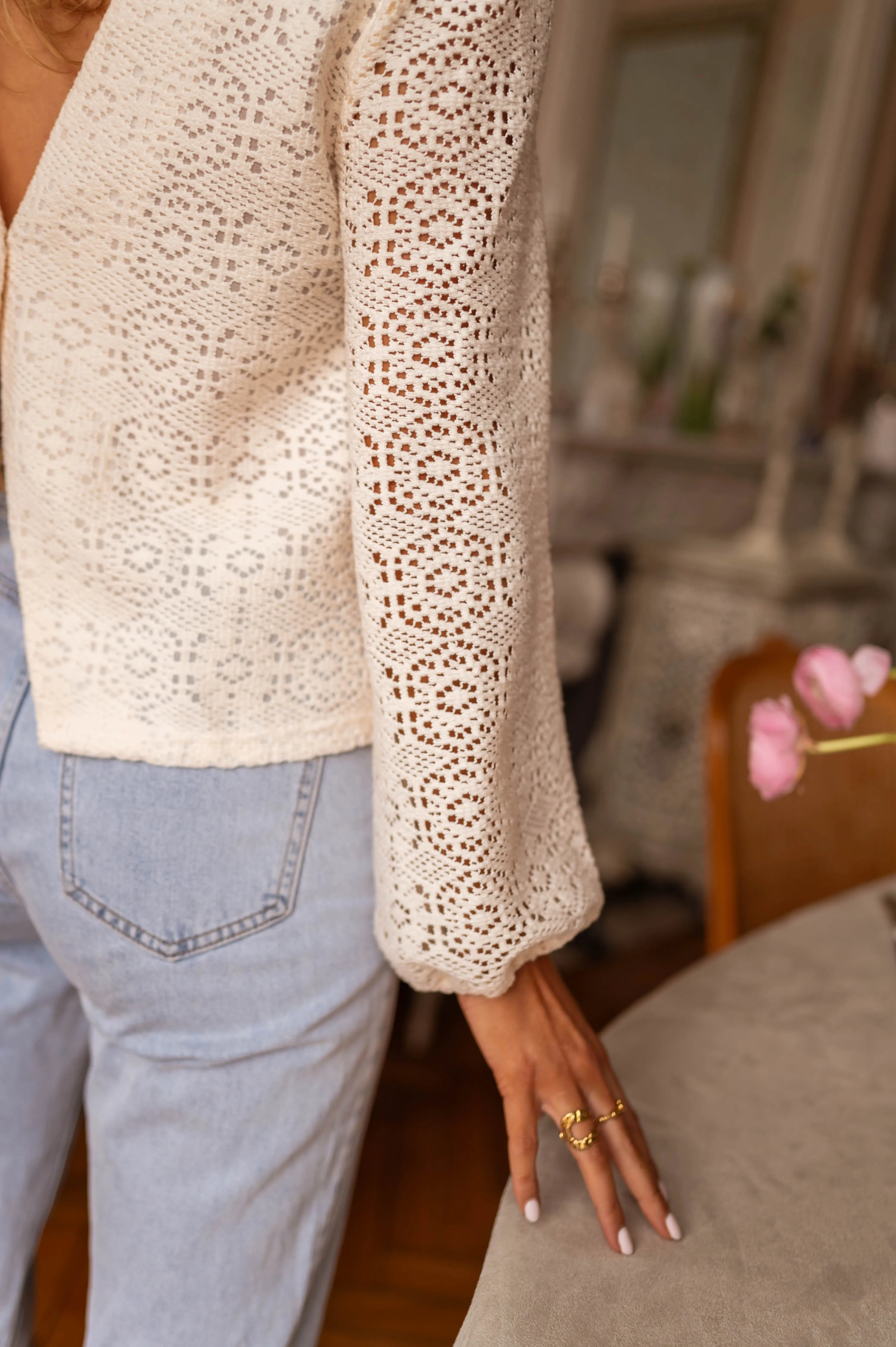 Ecru Lace Cloud Blouse