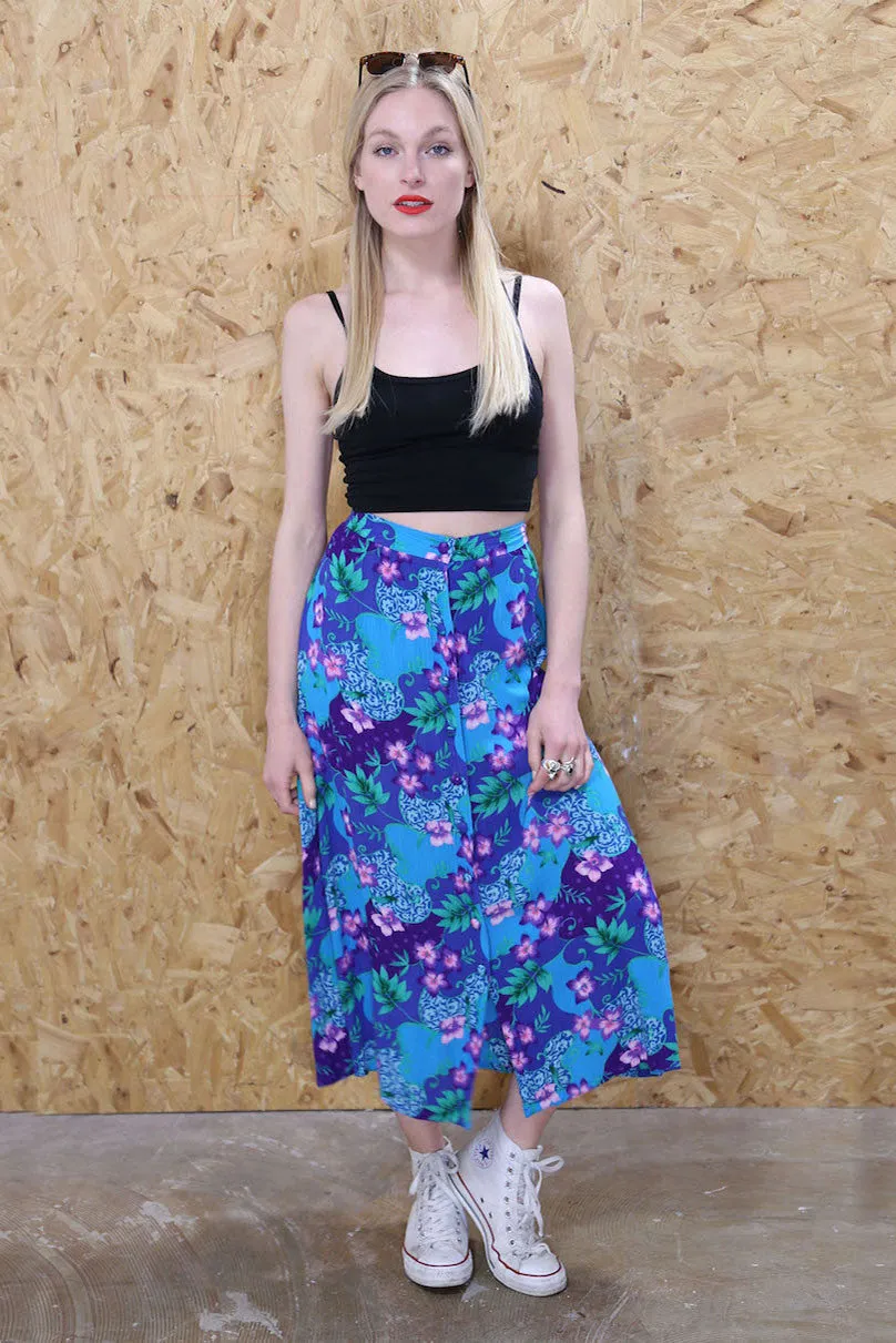 Floral Print Midi Skirt