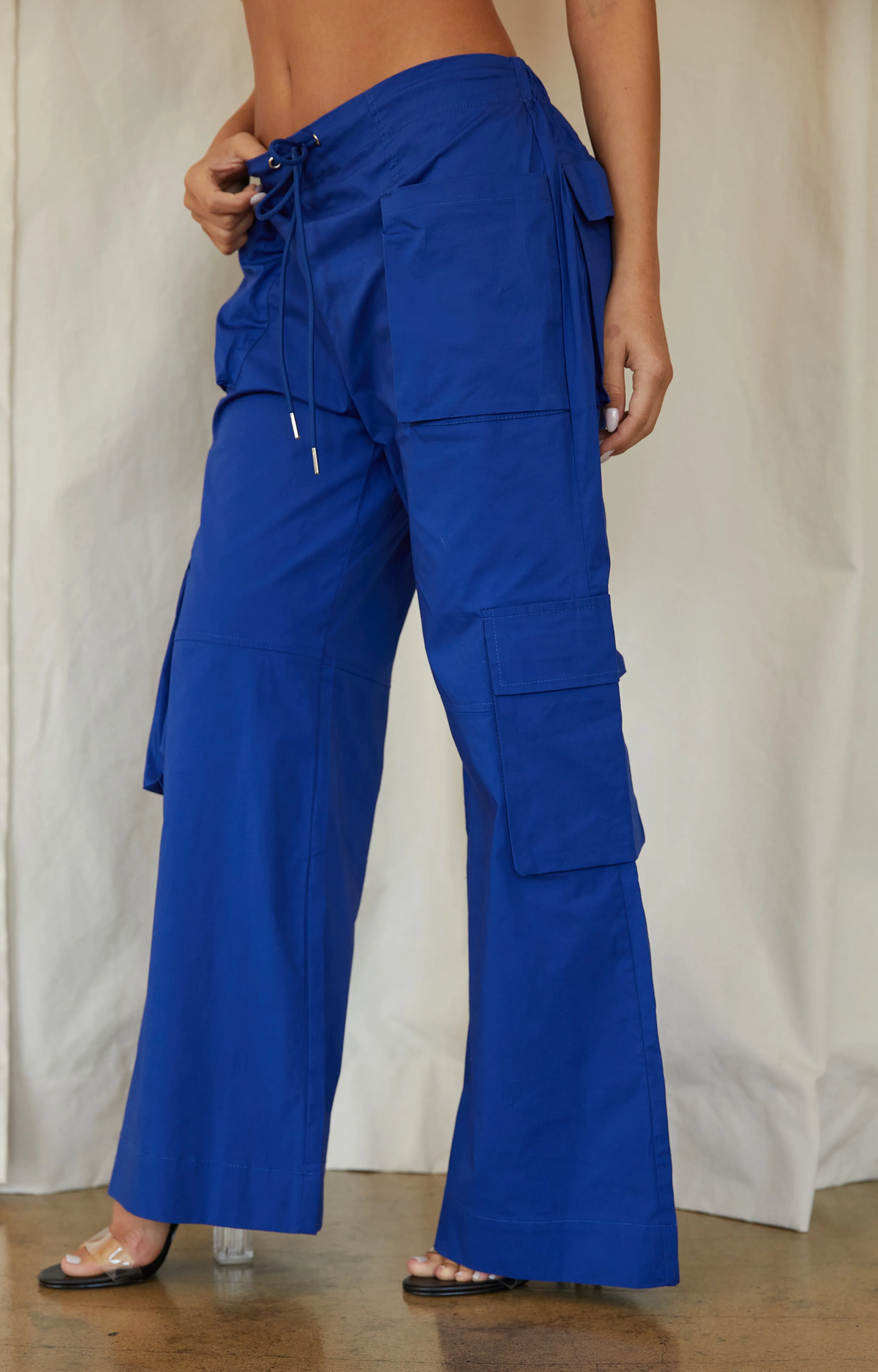 Kenzy Wide Leg Cargo Pant - Blue