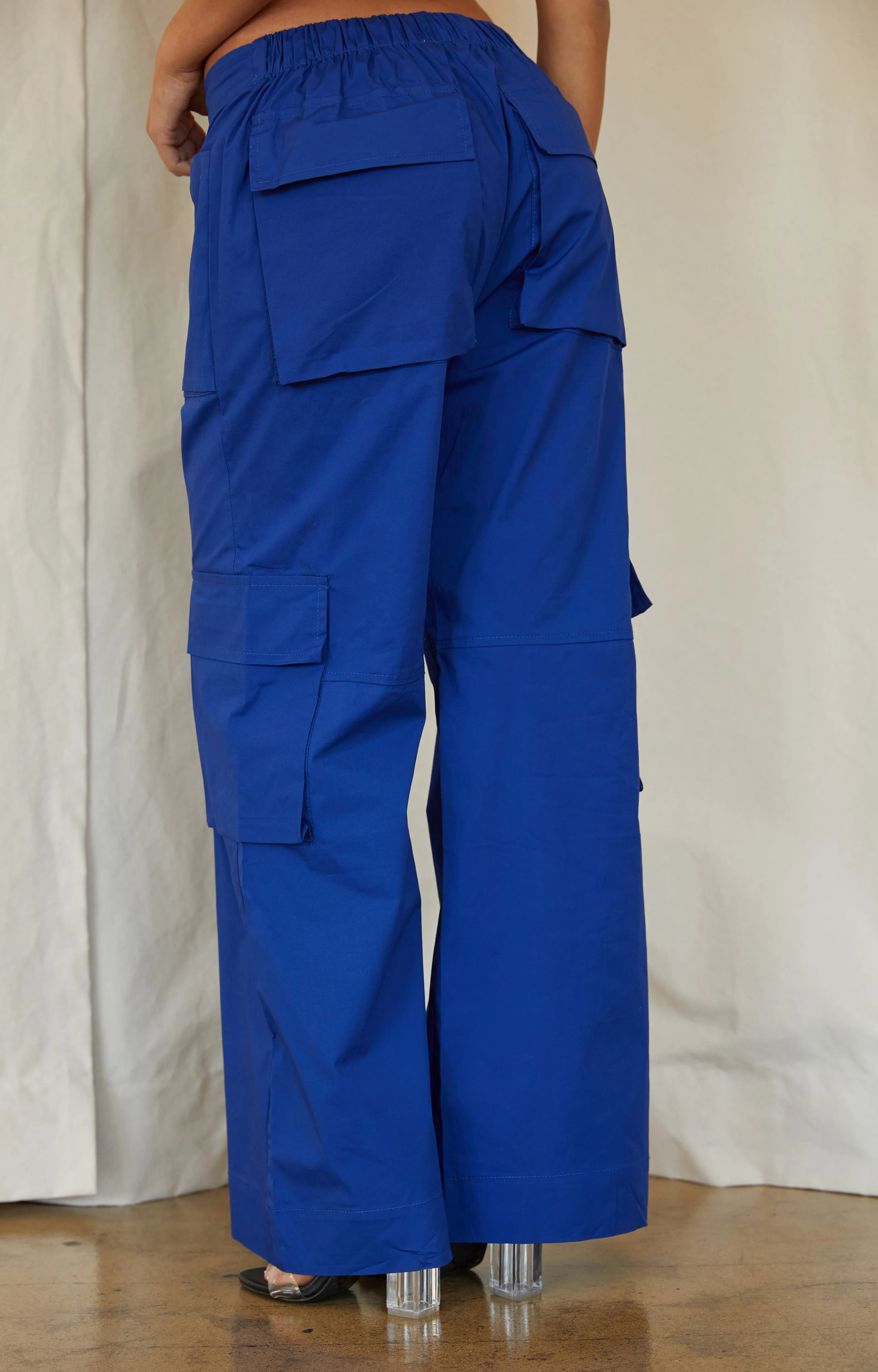 Kenzy Wide Leg Cargo Pant - Blue