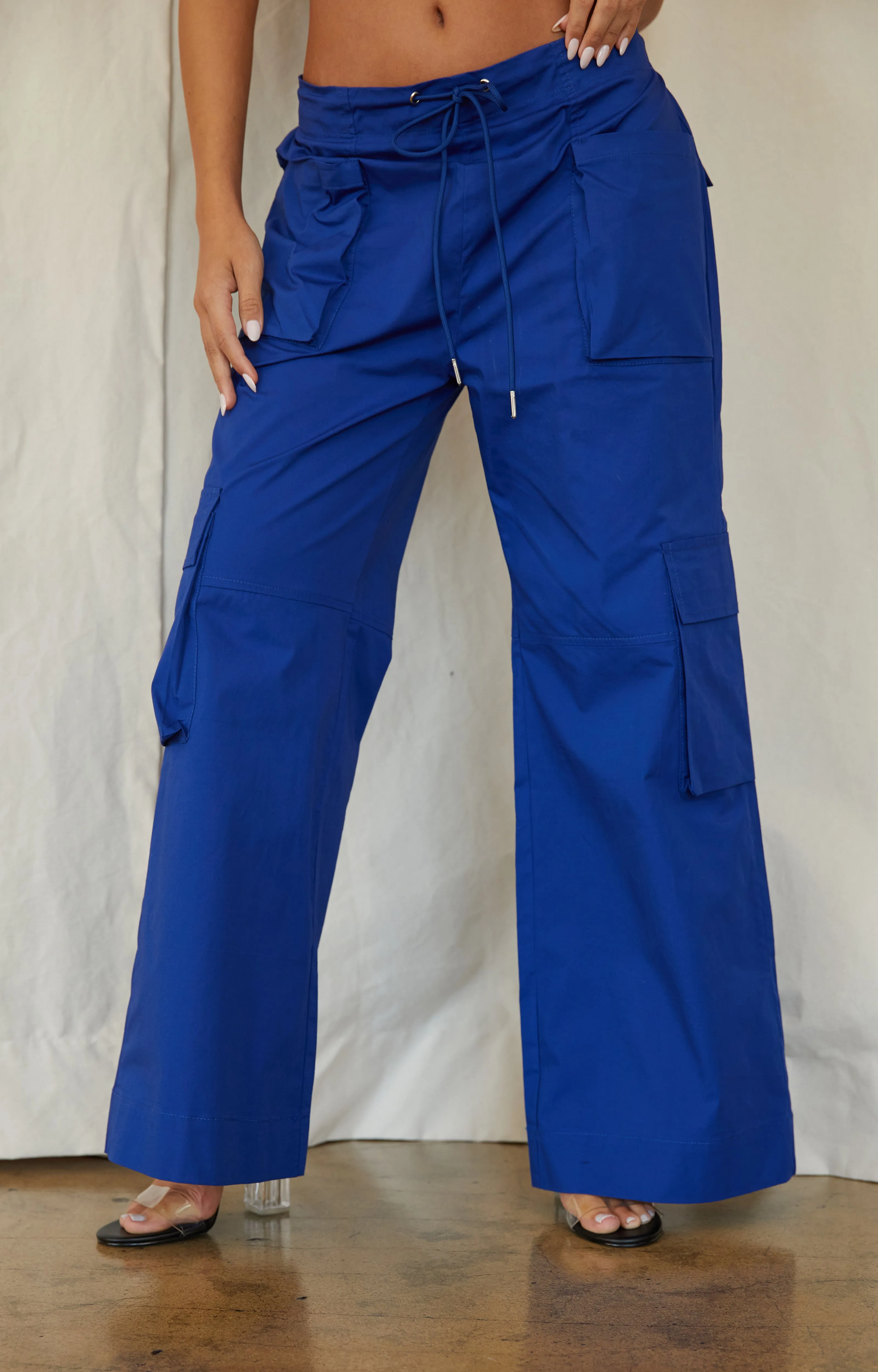 Kenzy Wide Leg Cargo Pant - Blue