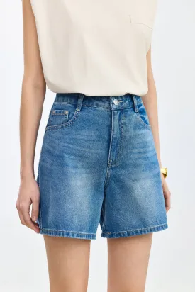 LILY Casual Wide Leg Denim Shorts