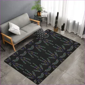 Mandala Area Rug with Black Binding 7'x5'