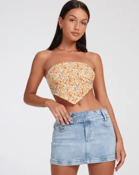 Nolda Crop Top in Ditsy Tangerine