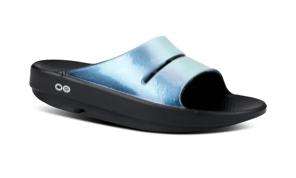 OOFOS Womens OOahh Luxe Slide Atlantis