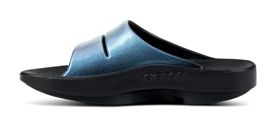 OOFOS Womens OOahh Luxe Slide Atlantis