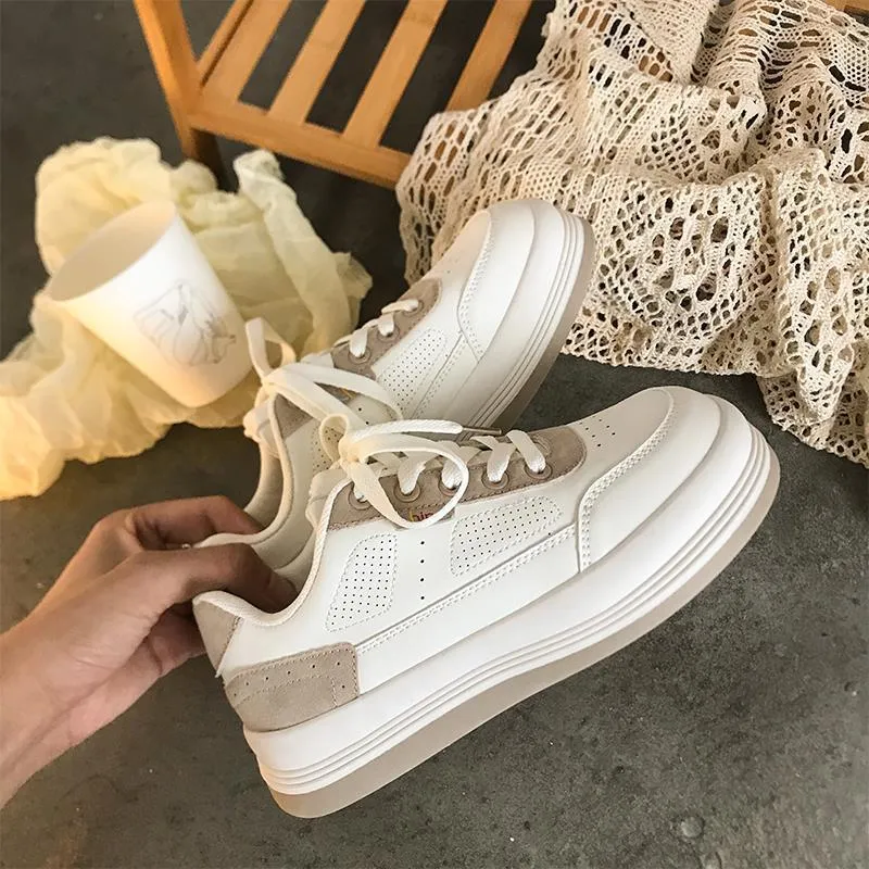 QWEEK Women Casual White Sneakers Japan Canvas Sports Flat Running Shoes Anime Platform Basket Tennis Vulcanize Harajuku Rubber