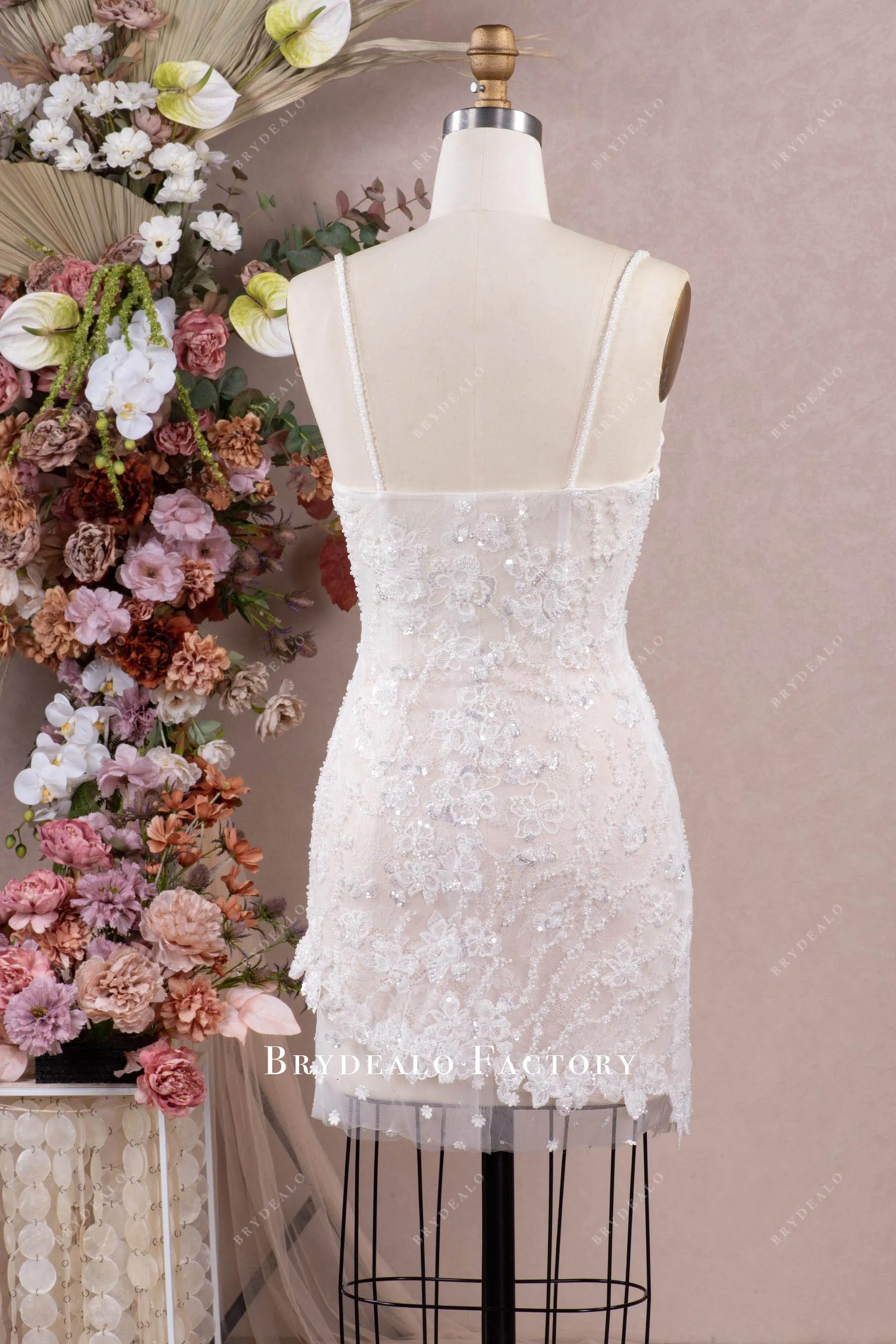 Spaghetti Straps Lace Corset Convertible Tulle Wedding Dress