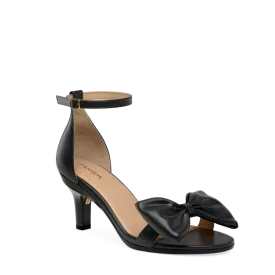 The Pashionista - Coal Satin Bow 3 Stiletto