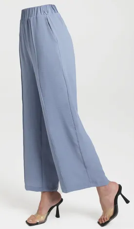 Tina Loose Stretch Wide Leg Pants - Blue