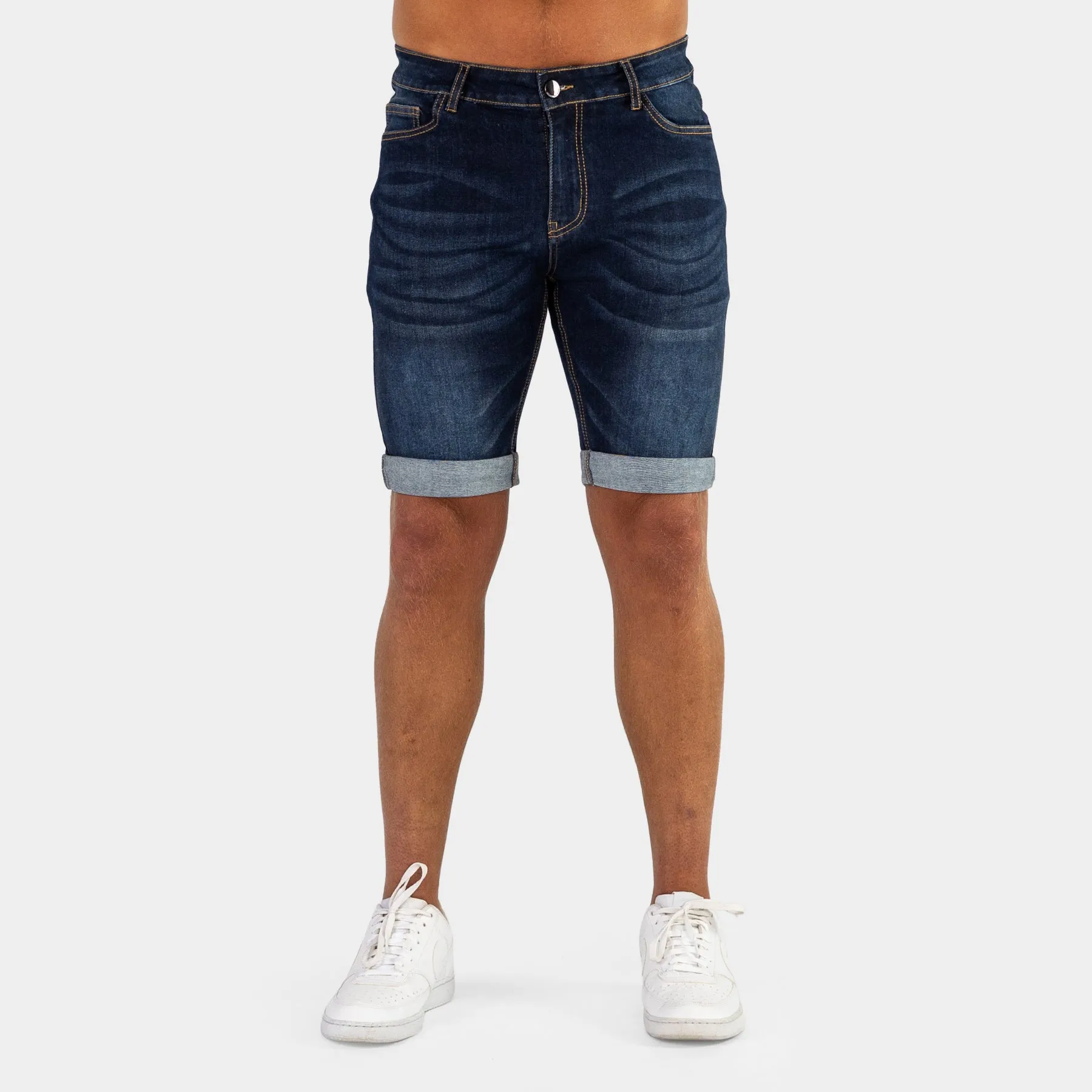 Ultra Stretch Denim Shorts - Midnight Blue Fade