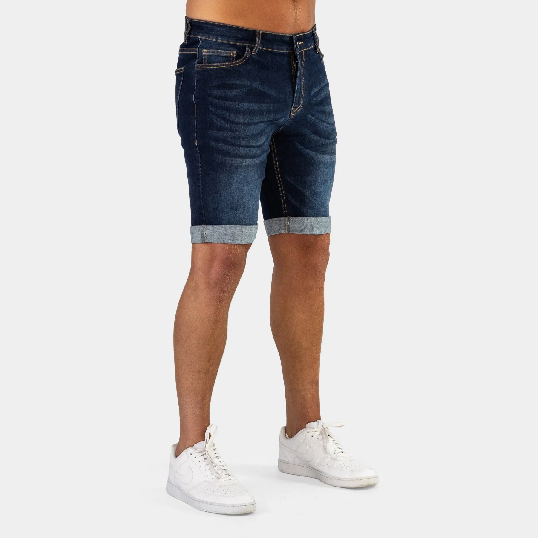 Ultra Stretch Denim Shorts - Midnight Blue Fade