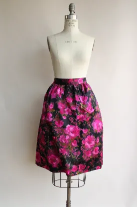 Vintage 1960s Purple Floral Skirt