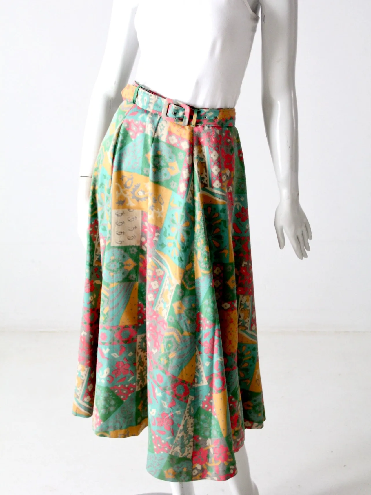 vintage 70s print skirt